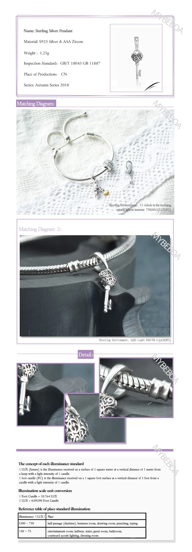 Классический 925 пробы Серебряный царственный подвеска в форме ключа Бусины Подходят Pandora Браслеты для женщин DIY ювелирные изделия