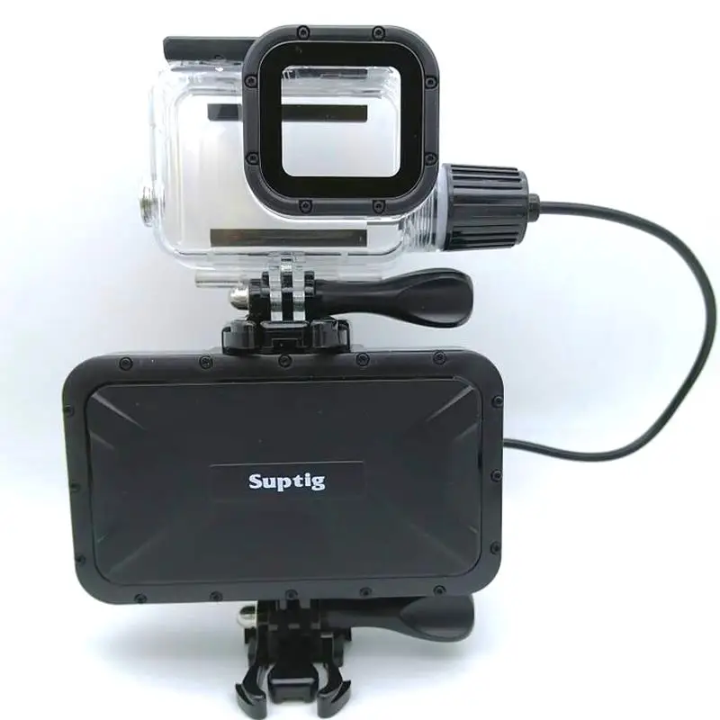 GoPro - yi 4k アクションカメラ +防水ハウジング スペアバッテリー 充電器 Suptig-防水バッテリー充電器,7800mAh,カメラ充電ボックス,gopro
