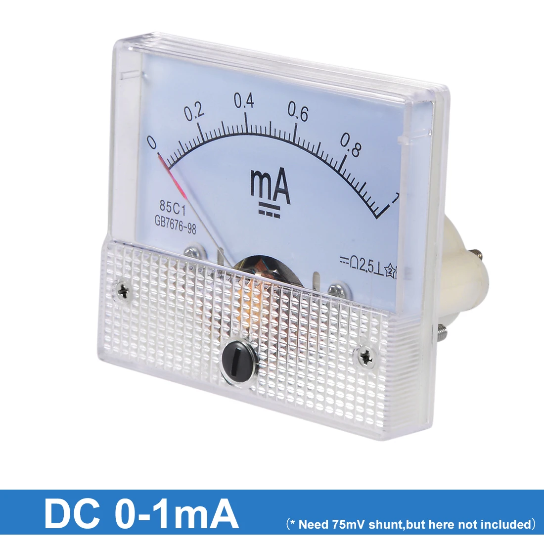 Uxcell 1 шт. 85C1/85C1-A аналоговый ток Панель метр DC 1mA/20mA/30mA/1A/2A Амперметр для тестирования цепи Амперметр тестер Калибр