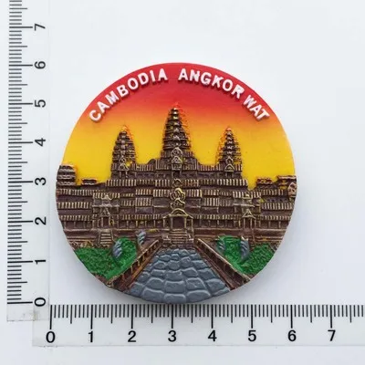 BABELEMI высокое качество ручной работы Камбоджа Angkor Wat 3D магниты на холодильник мировые дорожные сувениры магнитные наклейки на холодильник - Цвет: Цвет: желтый