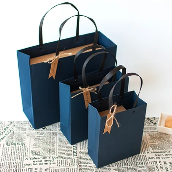 

Business Simple Tote Bag Clothing Solid Color Rivet Gift Bag Gift Box Packaging Bag Birthday Accessories Large Paper Bag