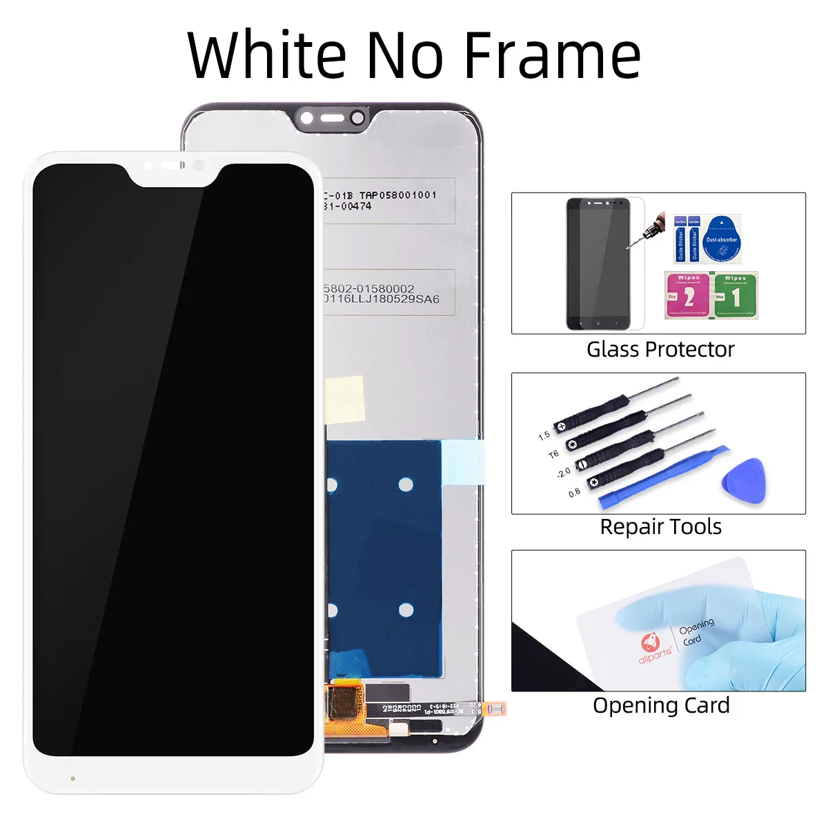 Дисплей для Xiaomi Mi A2 Lite 6 Pro LCD в сборе с тачскрином на рамке 5.84'' черный белый - Цвет: White No Frame