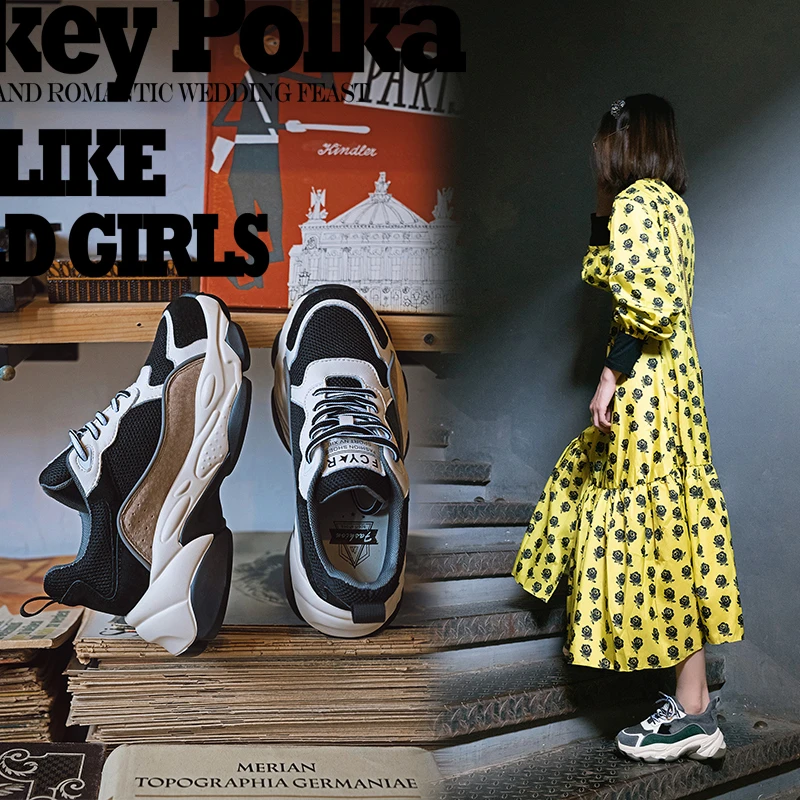 Женская обувь; WIDEYIS; женская спортивная обувь; обувь на платформе; Новинка года; сезон осень; обувь на плоской подошве; удобная мягкая теплая обувь