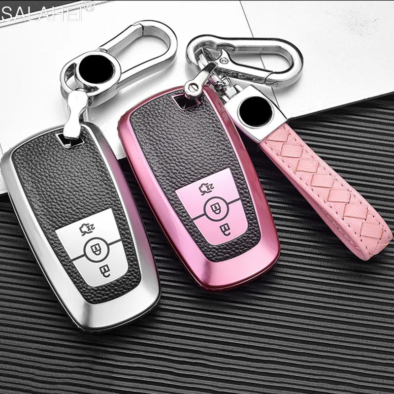 TPU Car Remote Key Case Cover For Ford Mustang 2018 EcoSport 3 Buttons Protect Shell Holder Accessories