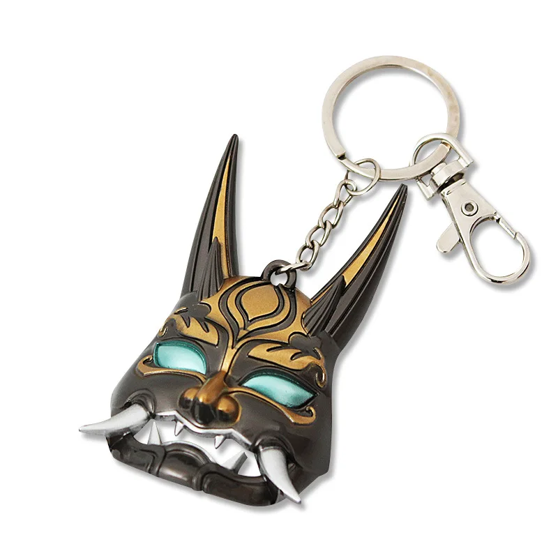 

Game Genshin Impact Cosplay Props Yasha XIAO Mask Metal Keychain Anime Keyring Weapon Collection Accessories Gift Drop Shipping