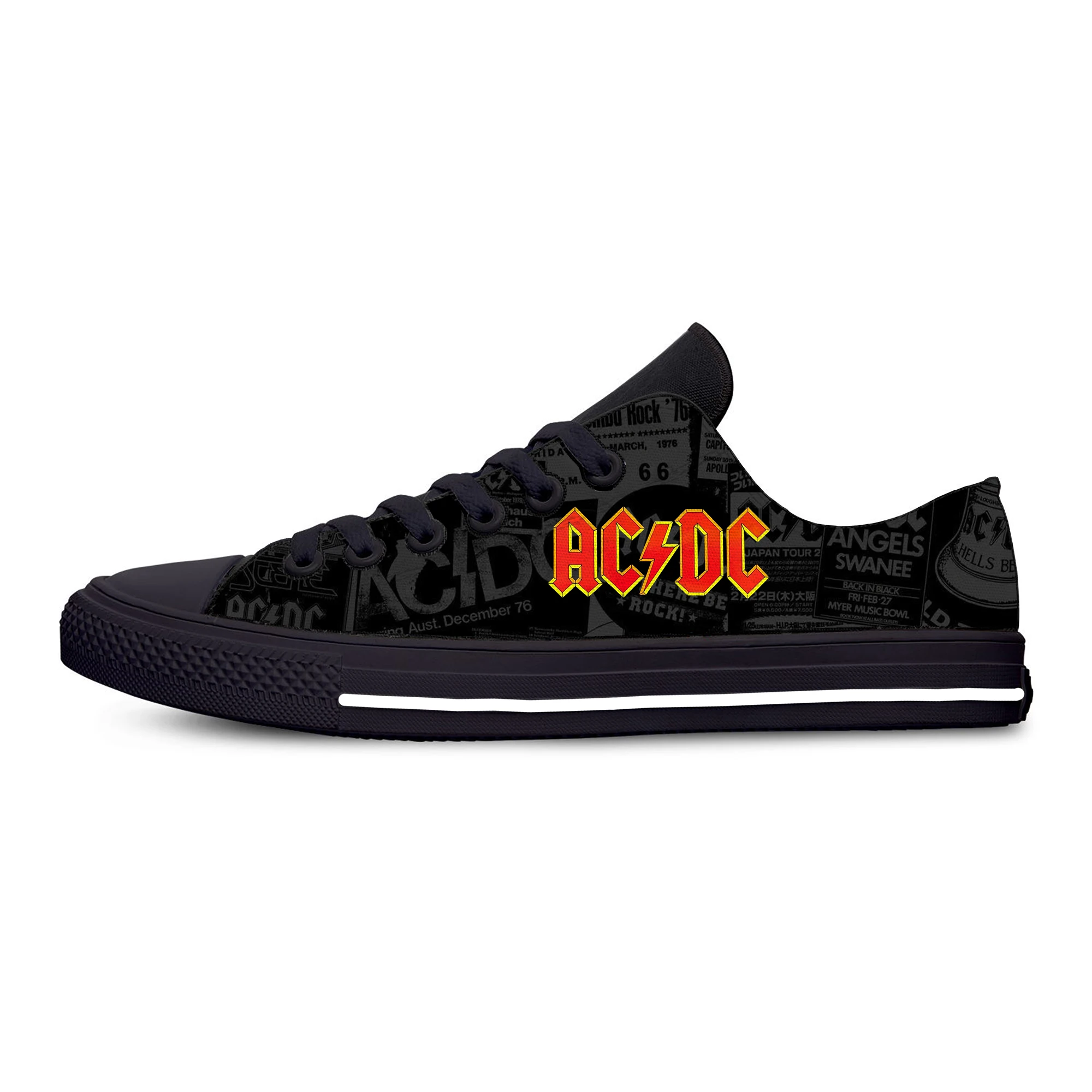 

AC DC Famous Rock Band Hot Cool Fashion High Quality Casual Canvas Shoes Breathable Lightweight Sneakers 3D Print For Men Women