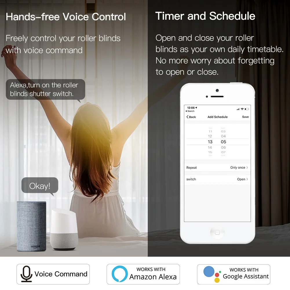Tuya Smart Life WiFi RF433 штора с пультом дистанционного управления для электрического