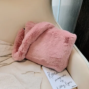 

Fur Bag winter bag women ladies winter warm crossbody bags Clutch Fur-Bag Shoudler Large Capacity Women shoudler Clutch 2020