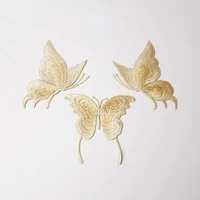3Pcs Blue Lace Embroidered Butterfly Patches – Sew On Applique for Dresses, Costumes, Jackets, DIY Crafts & Dance Wear - Image 2