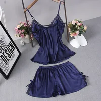 Ensemble de pyjamas d'été sexy pour femmes, robe de bain 2 pièces, haut à bretelles, pantalon, vêtements de nuit, vêtements de maison pour dames, chemise de nuit trempée, chemises de nuit M-XXL 6