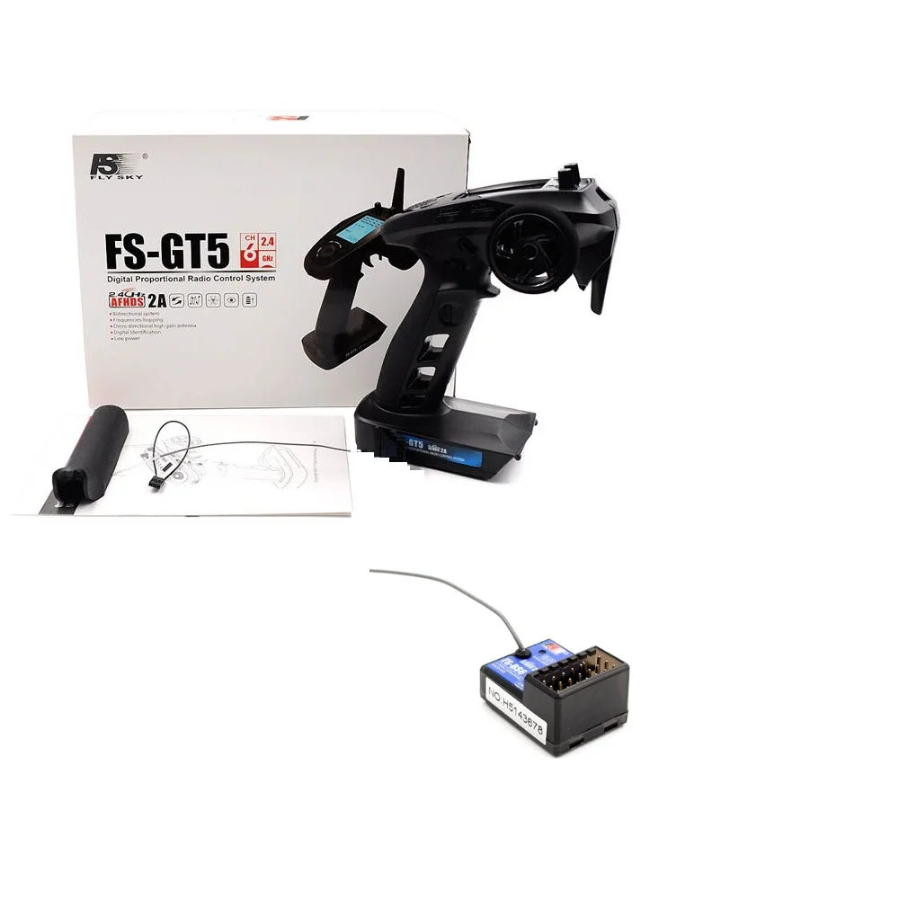 Flysky FS-GT5 2.4G 6CH Transmitter with FS-BS6 Receiver Built-in Gyro Fail-Safe for RC helicopter Car Boat drone spare parts