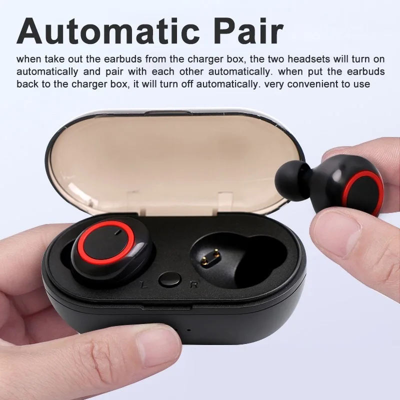Bluetooth V5 0 Earphones Wireless Headphones With Microphone Sports Waterproof Headsets 2200mAh Charging Box For iPhone Android