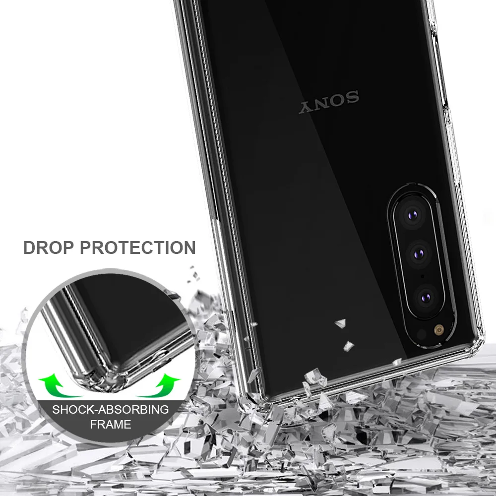 Для sony Xperia 5 Чехол Xperia5 Кристальный Гибридный Бампер Прозрачный чехол для телефона для sony Xperia 1 чехол Xperia1 чехол жесткий акриловый чехол s