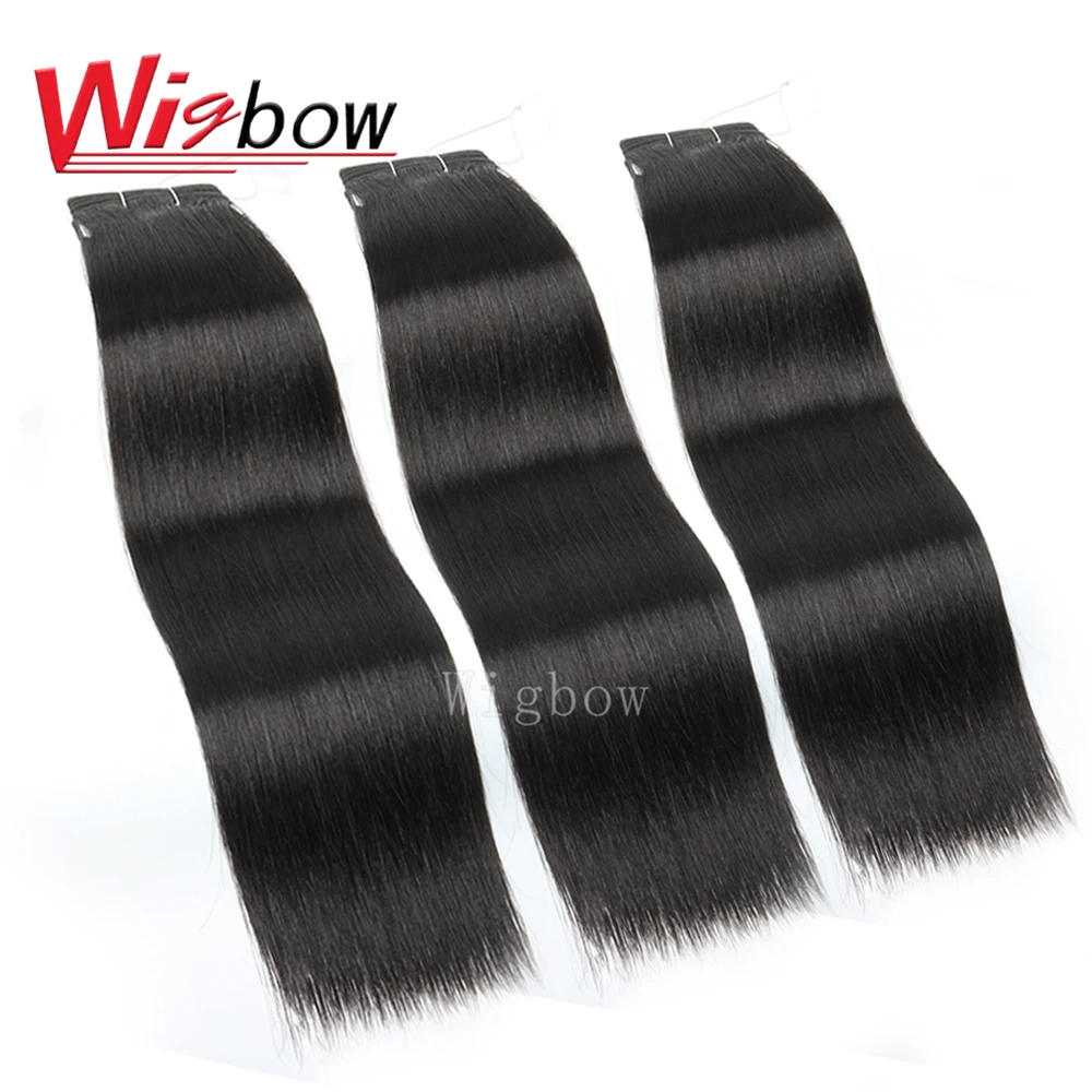 Wigbow OneCut волосы индийские прямые человеческие волосы для наращивания на P 100% Волосы remy вплетаемые пряди 1/3/4 шт. натуральный черный 8 "-24"