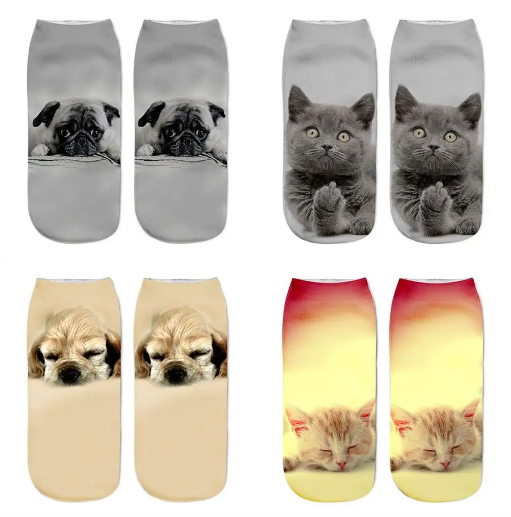 LISCN 3d принт милый котенок щенок Пикачу новые модные мужские и женские носки