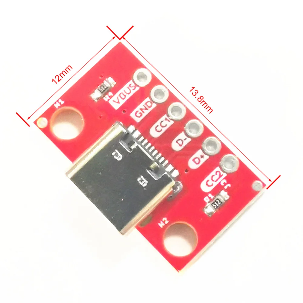 PENGLIN 10PCS USB 3.1 Typ C Stecker Buchse Breakout Board, USB C Stecker Buchse Lötbar Modul,USB C Männlich Weiblich DIY Platine