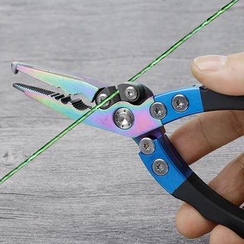 

Fishing Pliers Scissors Line Cutter Braid Cutter Hook Remover Crimper Aluminum Fishing Tools With Lanyard Pouch