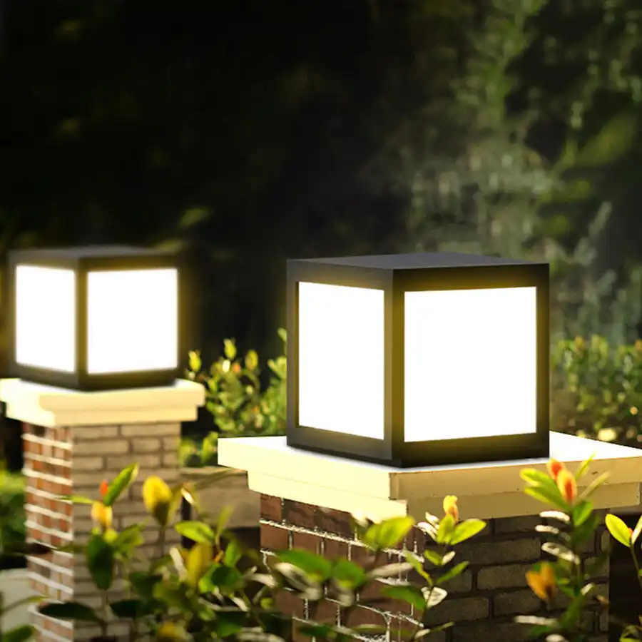Thrisdar Outdoor Solar Pillar Lamp Fence Villa Parking Column lamp Gate