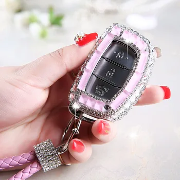 

Smart Key Protection Crystal Diamond Car Key Case Cover Auto Key Protect For Hyundai HB20 IX25 IX35 IX45 HB20 i10 i20 i30