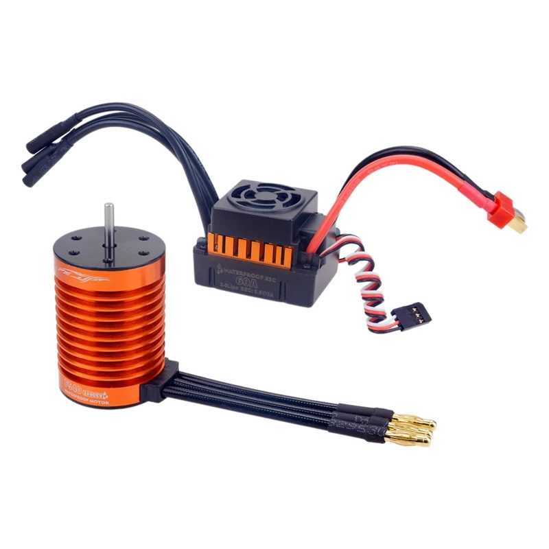 

RC Car Part F540 3300KV Waterproof Brushless Motor 60A ESC Combo Set for 1/10 RC Car RC Track