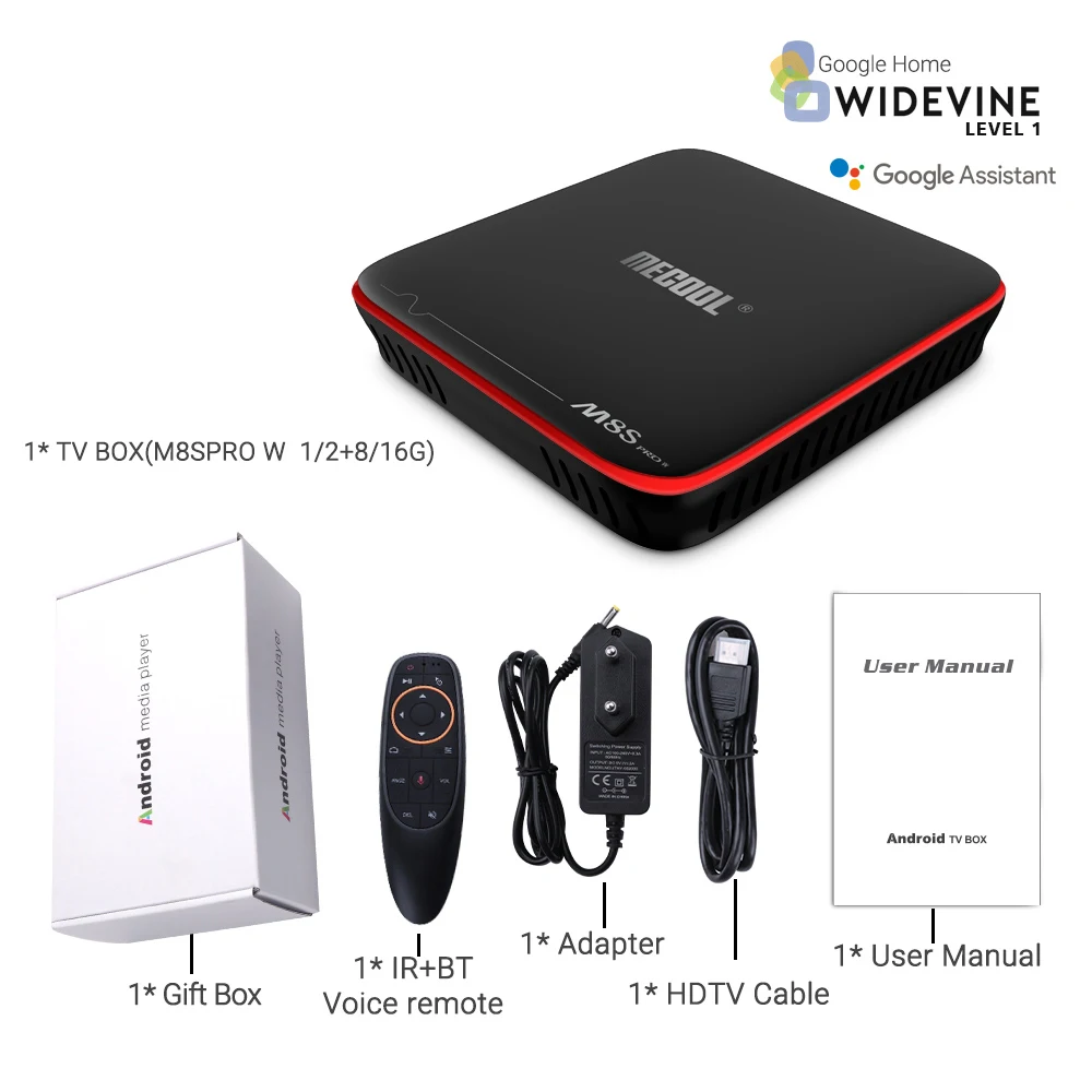 MECOOL M8S PRO W голос Управление Android 7 1 Смарт ТВ Box Amlogic S905W 4 ядра 1/2G 8G/16G Wi Fi Поддержка 4K