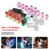 68PCS Tig Welding Accessories Kit Heat-Resistant Glass Cups Stubby Gases Lens Set Welding Kit for WP-17/18/26 4