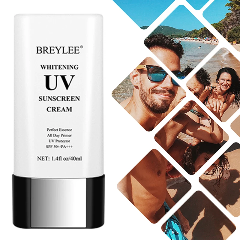 Отбеливающий УФ солнцезащитный крем BREYLEE SPF50 PA + ++ увлажняющий антивозрастной