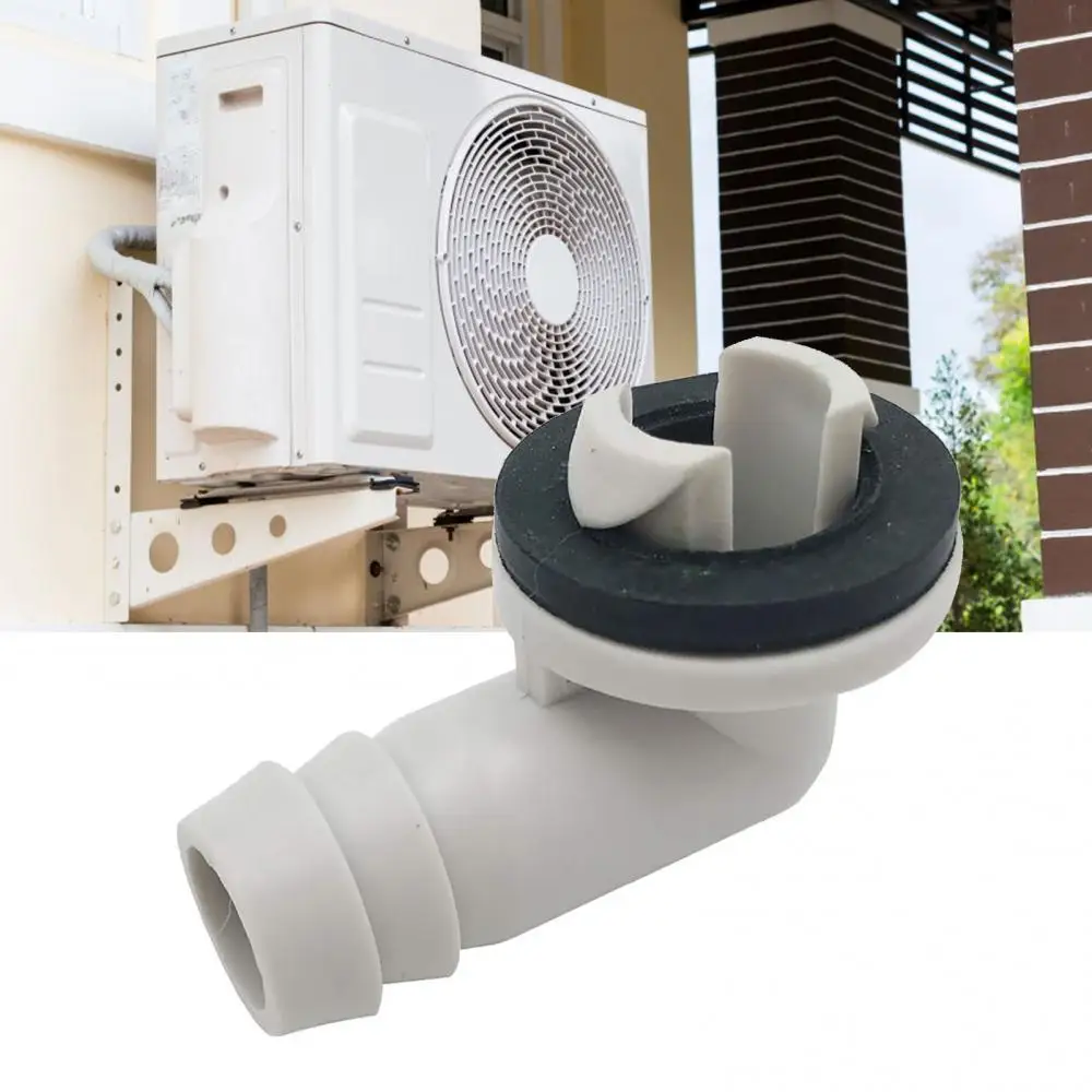 80%HOTPlastic Air Conditioner AC Drain Hose Connector Elbow Fitting with Rubber Ring