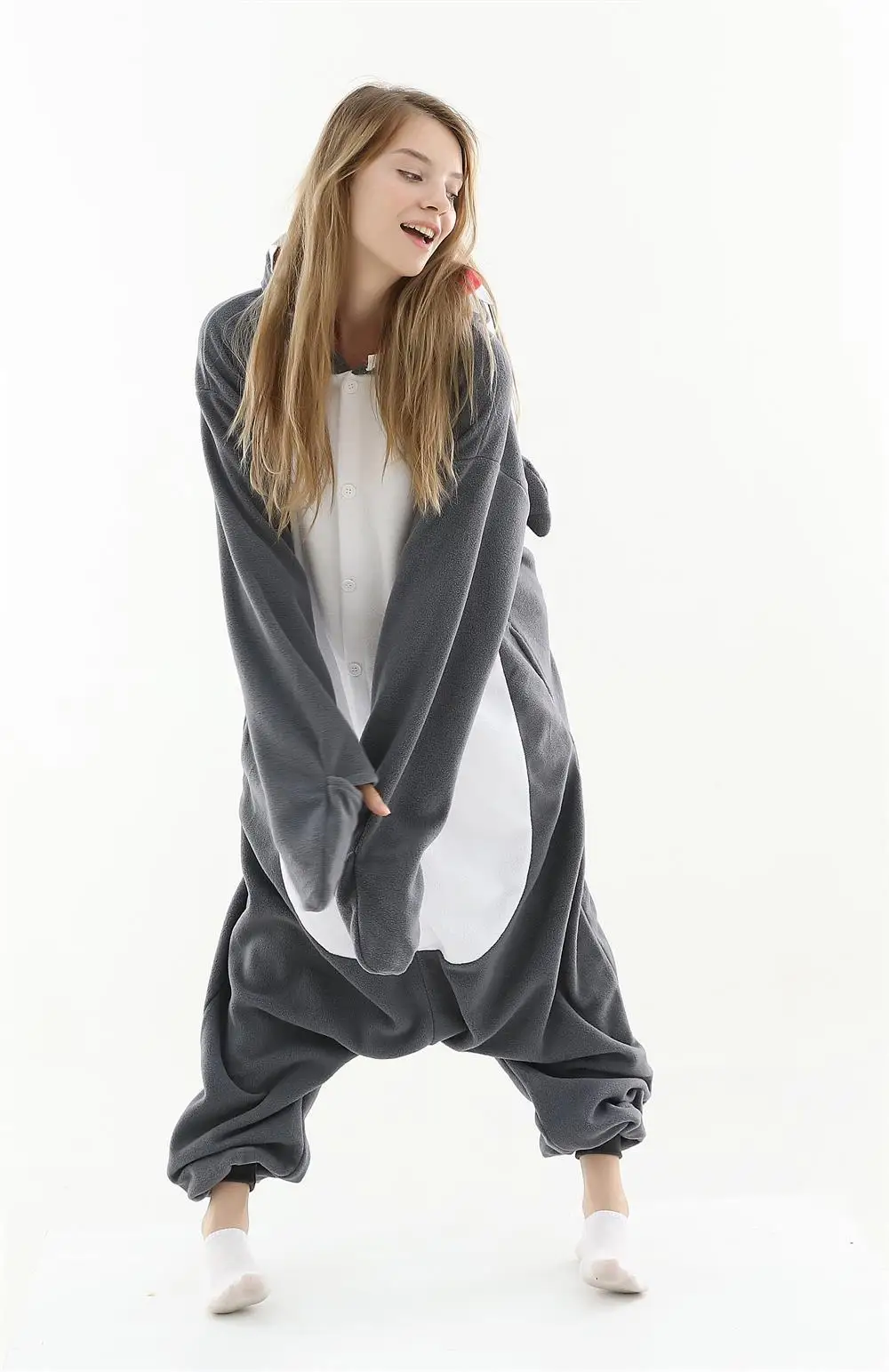 Kigurumi/Пижама для взрослых; костюм для косплея; серая акула; Onesie Lemur; одежда для сна; домашняя одежда; Пижама унисекс; праздничная одежда для женщин и мужчин