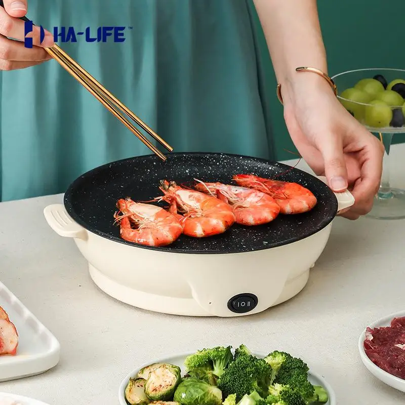 Electric Frying Pan Skillet Oven Portable Non-Sticky Grill Fry