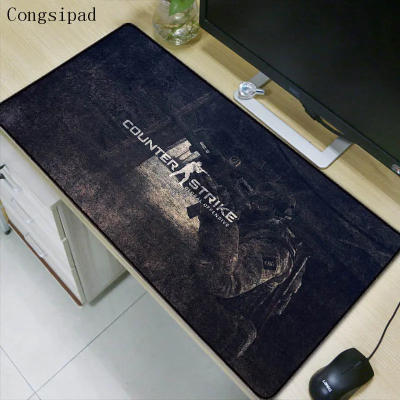 300x800x3mm Csgo боевой пистолет логотип большой размер Коврик для мыши компьютер ПК Противоскользящий резиновый коврик для клавиатуры Настольный коврик для мыши Коврик для дома подарки - Цвет: 300x800x3mm