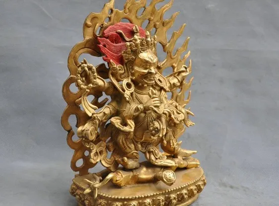 YM 311 11 авиапочту Китая(China тибетский серебряный бронзовый 6 Руки Махакалы протектор Будды Phurba кинжал статуя