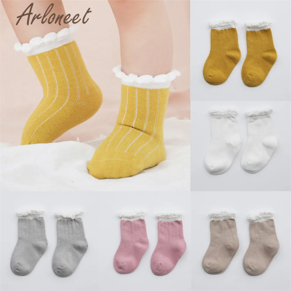 ARLONEET/Носки для новорожденных Нескользящие хлопковые носки для девочек, свободные носки для девочек г., осенне-зимние носки для девочек кроссовки