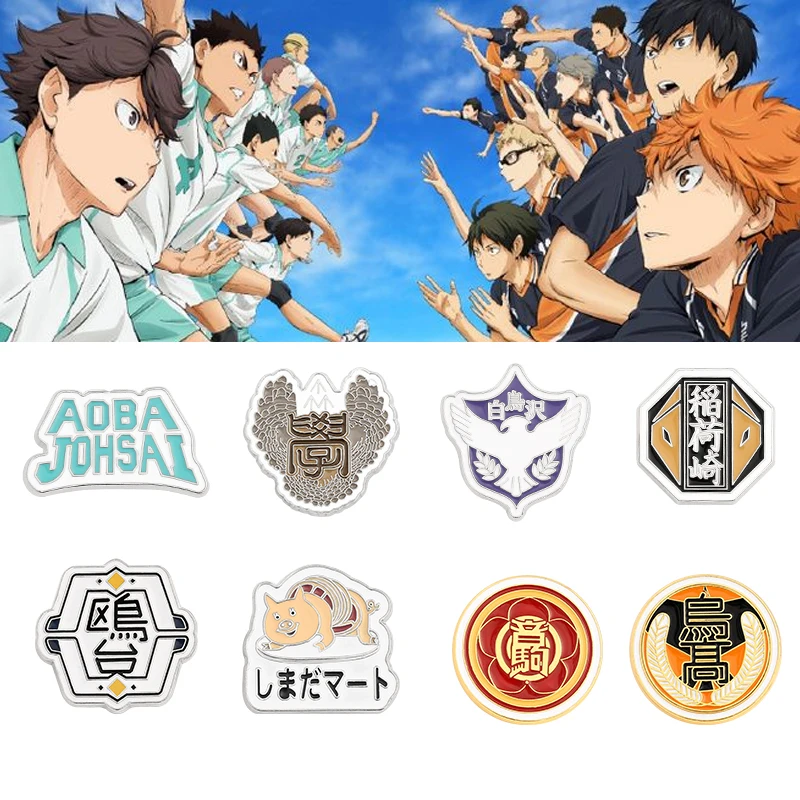 

Anime Haikyuu!! Brooch Volleyball Boy High School Team Badge Enamel Pin Brooches Cartoon Backpack Badge Jewelry Accessories Gift