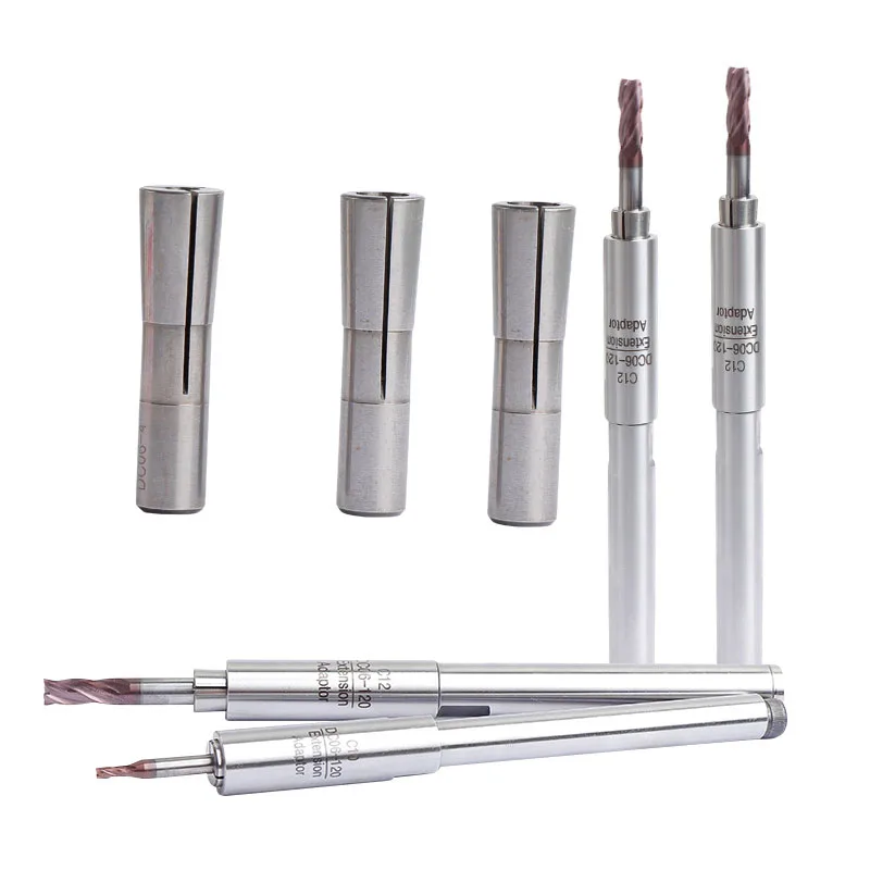 1Set C10 Sottile Collet Chuck 10 Millimetri St10 Dc6 120L + 3Pcs 3 Millimetri 4 Millimetri 6 Millimetri Pinze Tirare Indietro Adattatore Di Estensione