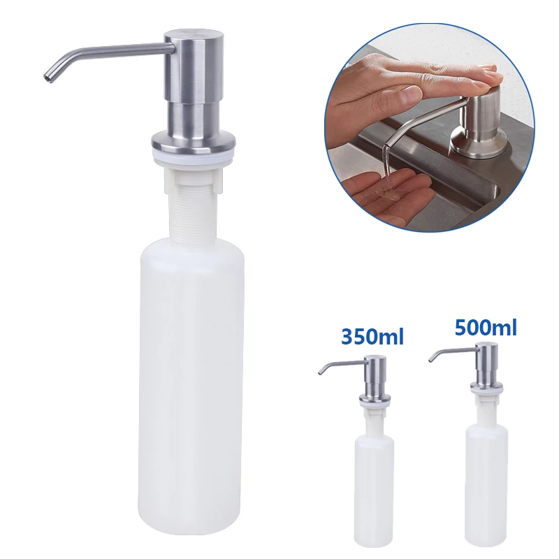 Stainless Steel Soap Dispenser Extension Tube Kit For Kitchen Accessories Bathroom Metal Built In Liquid Soap Detergent Dispense