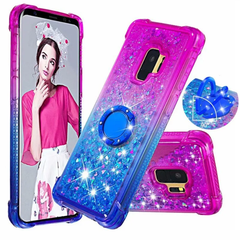 Мягкий силиконовый чехол с кольцом-пряжкой для Samsung Galaxy S8 S9 S10 | Мобильные телефоны