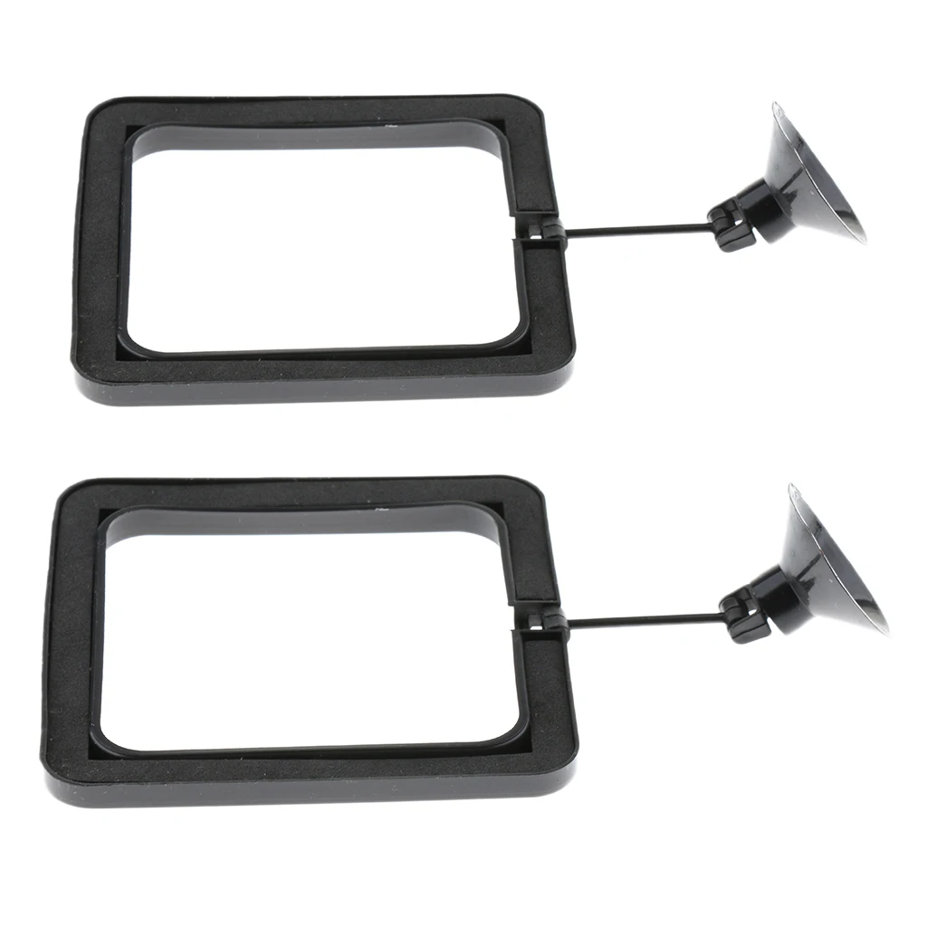 2 Pieces Aquarium Fish Feeding Rings Floating Food Feeder with Suction Cup, Square Shape
