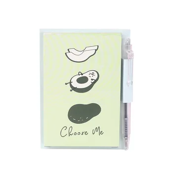 

Lovely Avocado Patter Mini Portable Notebook Loose Leaf Memo Pad To Do List Stationery Decoration Paper 1book 1pen Ramdonly