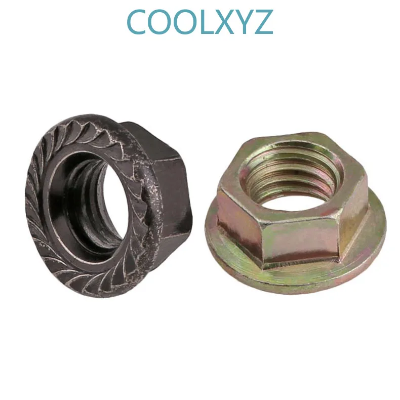 Шестигранная Фланцевая гайка рифленая противоскользящая Медная 10 шт. в