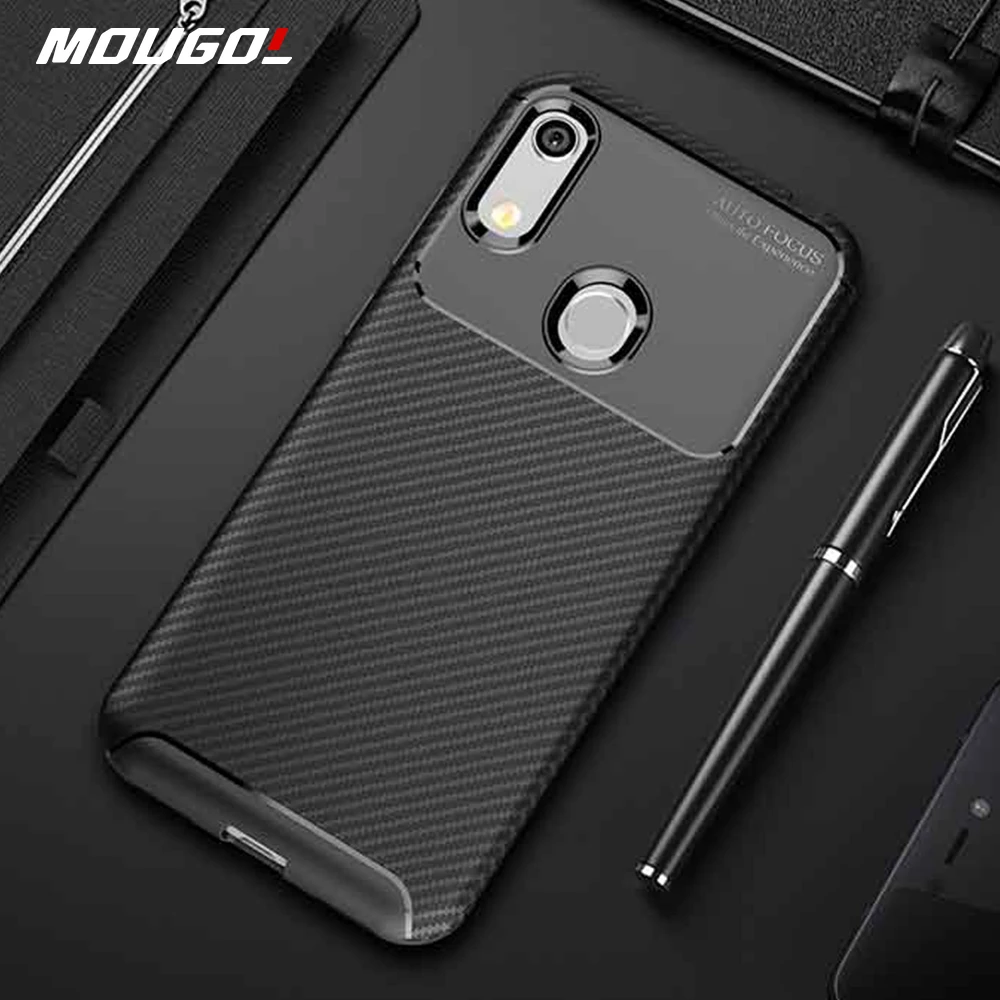 

For Honor 8A Pro case Carbon fiber Cover Shockproof Silicone Phone case For Huawei Honor 8A Cover Full Protection Shell Bumper