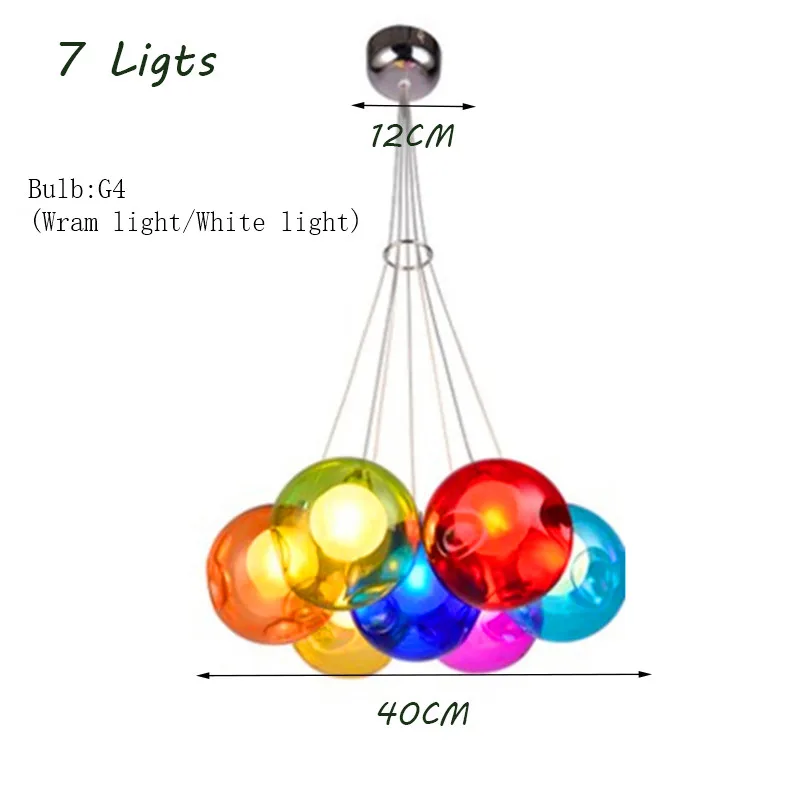 Современные светодиодные цветные Пузырьковые подвесные светильники в виде шаров, Подвесная лампа для спальни, люстра для детской комнаты, дизайнерская лампа для внутреннего освещения - Цвет абажура: 7 Lights