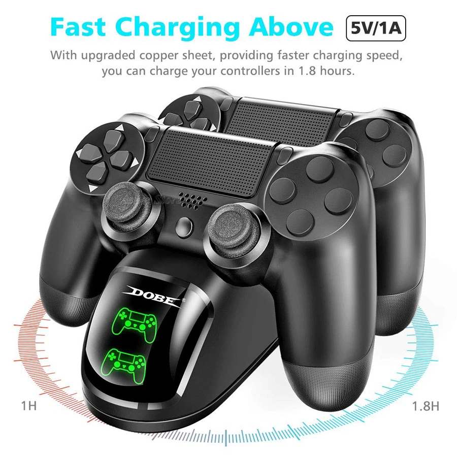 Ps4 Pro Slim Dual Controller Charger Fast Charging Dock With Led Indicator For Sony Playstation4 Ps 4 Series Games Accessories Chargers Aliexpress