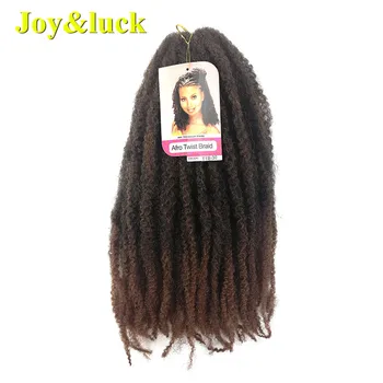 

Joy&luck 18inch Long Afro Kinky Curly Crochet Braid Marley Braids Synthetic Ombre Braiding Hair Extensions