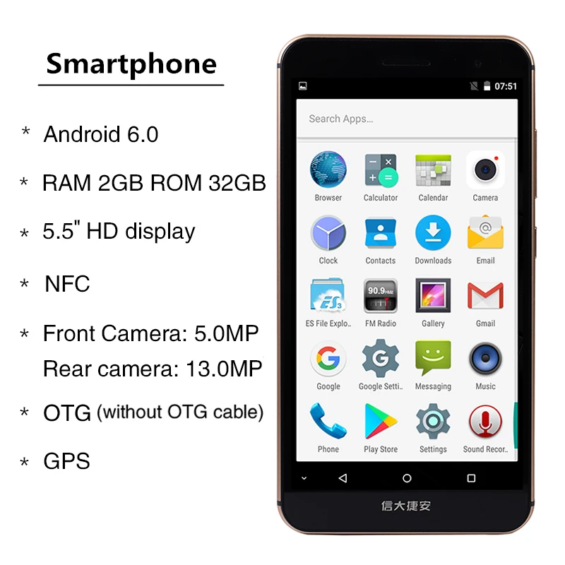 Смартфон с 4G LTE 5 дюйма Full HD 32 Гб ПЗУ 13 МП NFC GPS|Смартфоны| |