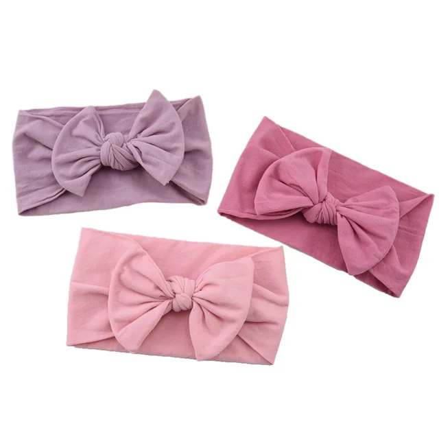Baby hair accessories nylon bow children's hair band Super Soft wide hair hoop baby accessories  headband for baby girl 5