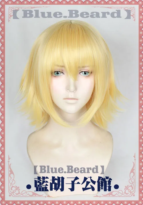 

Fate/Apocrypha Joan of Arc Cosplay Wigs High-temperature Fiber Synthetic Hair Golden Short Hair With 39inches Braid+free wig cap