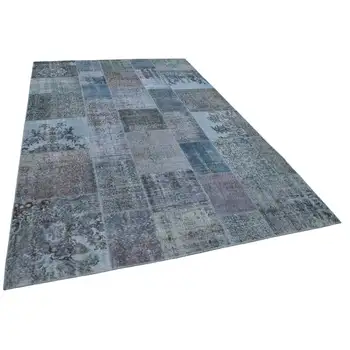 

198x300 Cm Blue Handmade Patchwork Rug-6x10 Ft