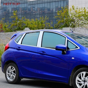 

Stainless Steel Glass Window Garnish Pillar Middle Column Strip Trim Hood For Honda Fit Jazz 2014 2015 2016 2017 Car Body Stick