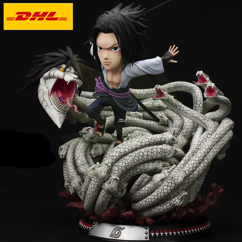 1" Аниме Наруто статуя Учиха Саске бюст Orochimaru полноразмерный портрет праздничный подарок анимационная фигурка GK игрушечная коробка 32 см V438 - Color: Gray